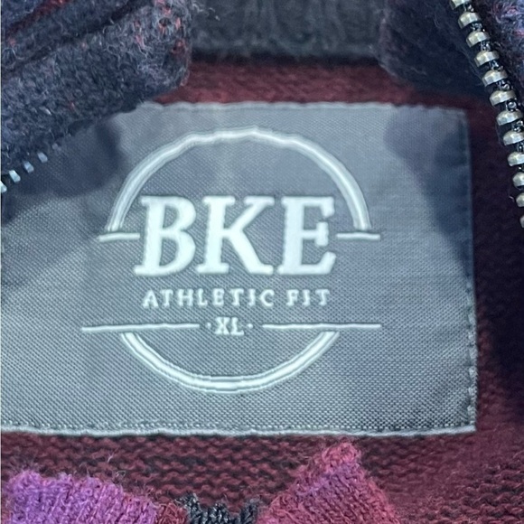 BKE Black with Red Undertones Quarter Zip Sweater - Picture 6 of 7